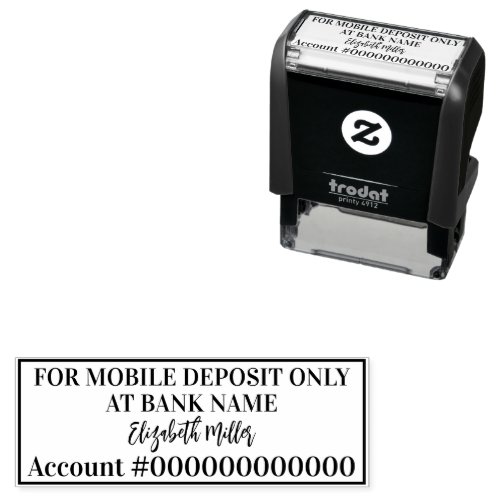 For Mobile Deposit Only Bank Name Acct Signature Self_inking Stamp