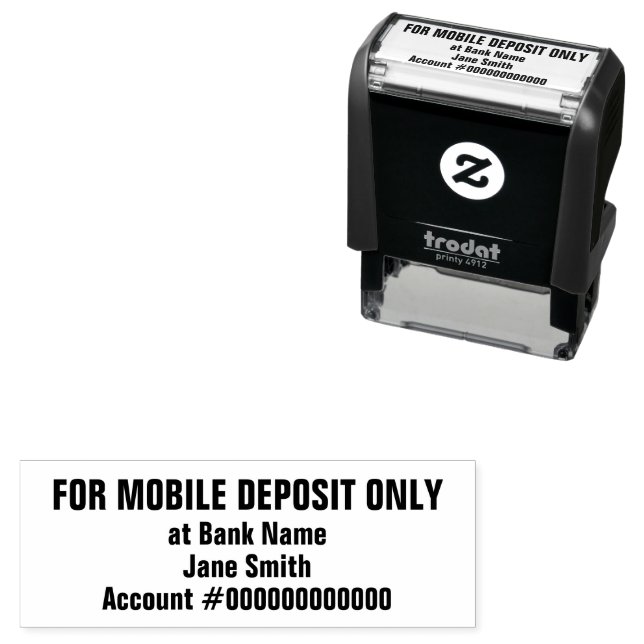 For Mobile Deposit Only Banking App Check Deposit Self-inking Stamp (In Situ)