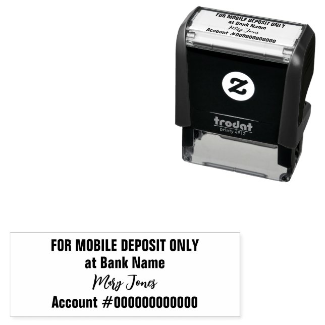 For Mobile Deposit Only Banking App Signature Look Self-inking Stamp (In Situ)