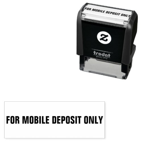 For Mobile Deposit Only Bold All Capitals Text Self_inking Stamp