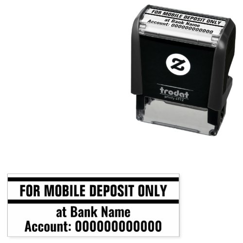 For Mobile Deposit Only Bold Bank Name Account No Self_inking Stamp