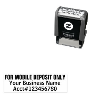 For Mobile Deposit Only Business Check Endorsement Self-inking Stamp