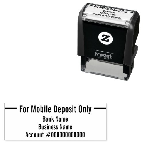 For Mobile Deposit Only Business Name Banking App Self_inking Stamp