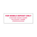 For Mobile Deposit Only Check Endorsement Custom Self-inking Stamp | Zazzle