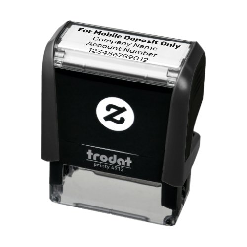 For Mobile Deposit Only Company Name and Account Self_inking Stamp