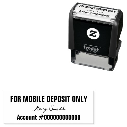 For Mobile Deposit Only Cursive Name Bank Account Self_inking Stamp