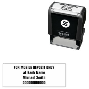 For Mobile Deposit Only Customer Name Bank Account Self-inking Stamp