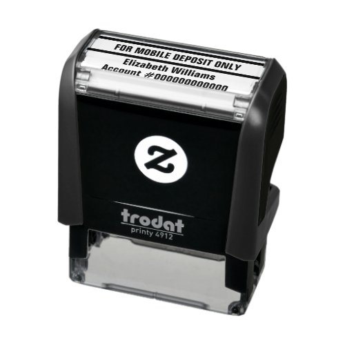 For Mobile Deposit Only Name Bank Account Number Self_inking Stamp