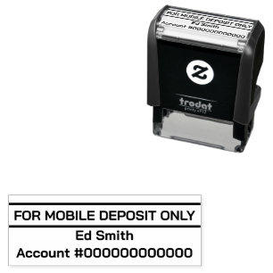 For Mobile Deposit Only Name Bank Account Number  Self-inking Stamp