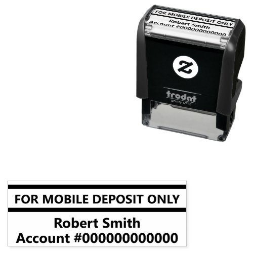 For Mobile Deposit Only Name Bank Account Template Self_inking Stamp