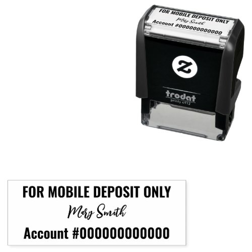For Mobile Deposit Only Script Name Bank Account Self_inking Stamp