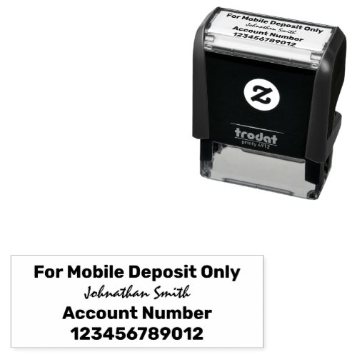 For Mobile Deposit Only Script Name Bank Account Self_inking Stamp