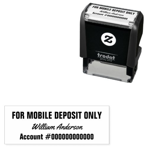 For Mobile Deposit Only Signature Bank Account No Self_inking Stamp