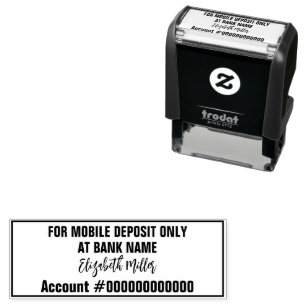 For Mobile Deposit Only Signature Bank Account No. Self-inking Stamp