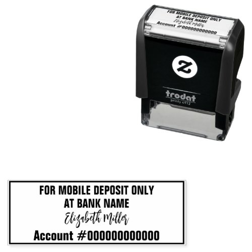 For Mobile Deposit Only Signature Bank Account No Self_inking Stamp