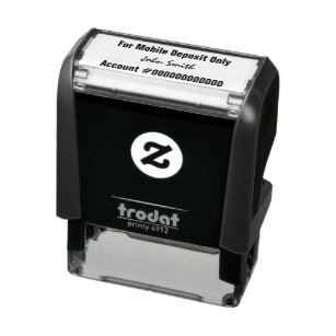 For Mobile Deposit Only Signature Name Bank Acct Self-inking Stamp