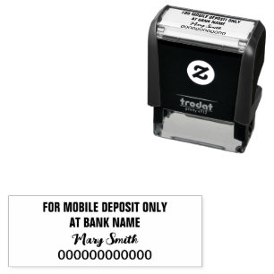 For Mobile Deposit Only "Signature" Name Template Self-inking Stamp