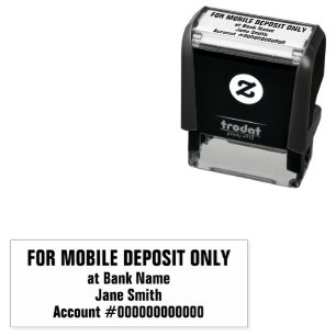 For Mobile Deposit Only with Mobile Banking App Self-inking Stamp