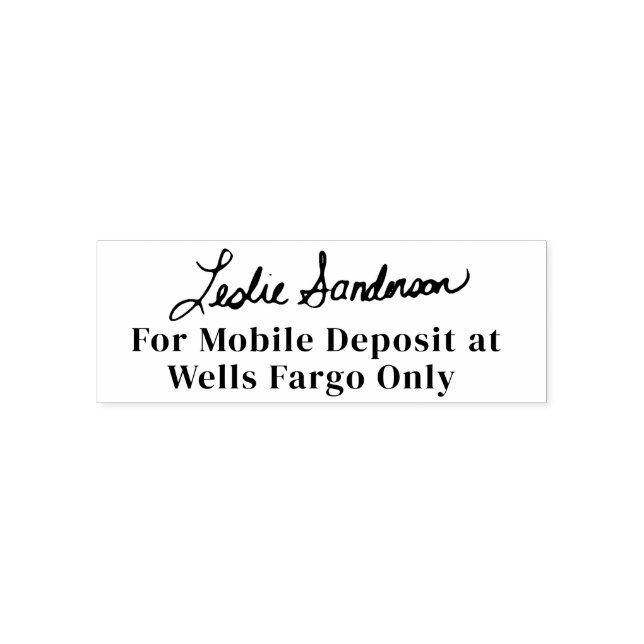 For Mobile Deposit! Signature Self Inking Stamp (Design)