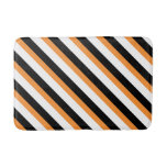 For Modern Bathrooms – Orange &amp; Black Striped  Bath Mat