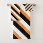 For Modern Homes – Orange &amp; Black Striped Towel