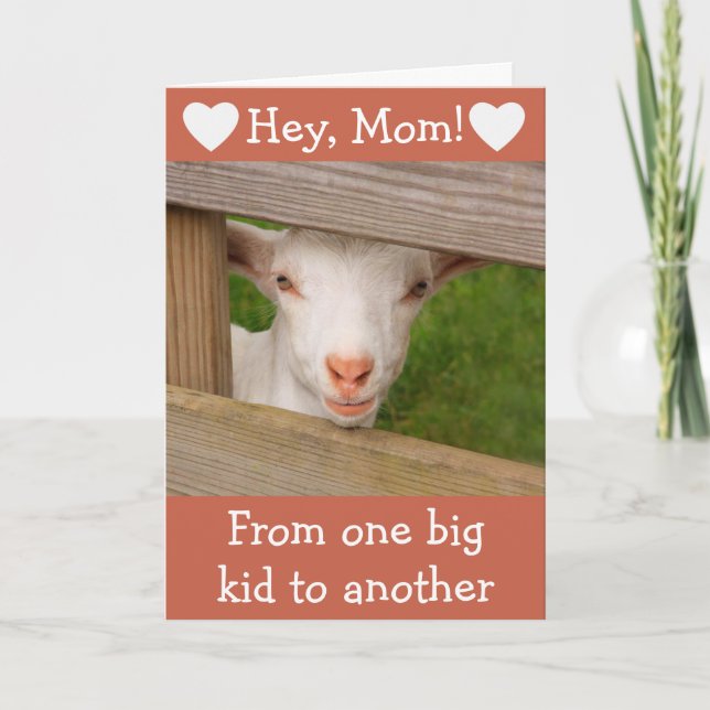 For Mom Baby Goat Birthday Card (Front)
