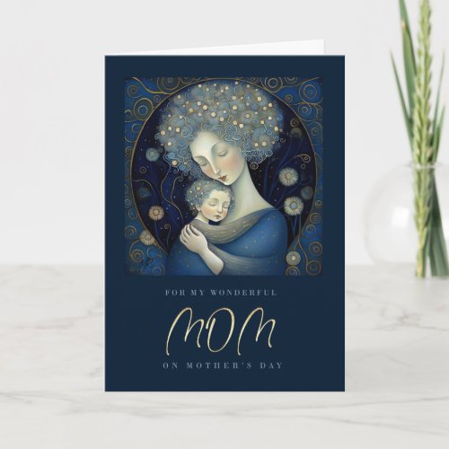 For Mom on Mothers Day Mother and Child Painting  Card