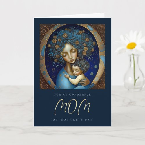 For Mom on Mothers Day Mother and Child Painting  Card