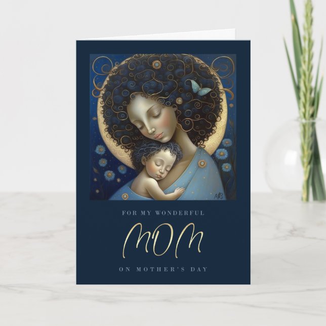 For Mom on Mother's Day Mother and Child Painting  Card (Front)