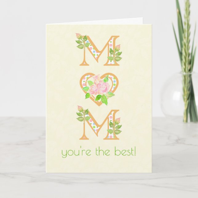 For Mom on Mother's Day with Rosebuds Card (Front)