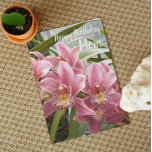 For Mom Pink Orchids Floral Birthday Card<br><div class="desc">Floral themed birthday card for Mom that features a photo image of a lovely spray of pink Mini Cymbidium Orchids,  commonly known as Boat Orchids. A lovely,  floral design! Select your card finish style.</div>