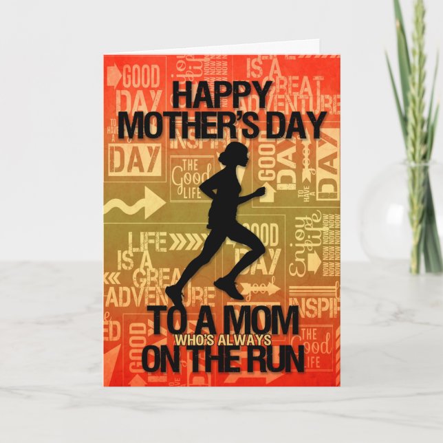for Mom Runner Sport Theme Mother's Day Card (Front)