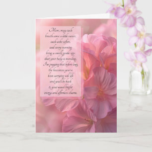 for Mom Sentimental Get Well Botanical Pink Azalea Card