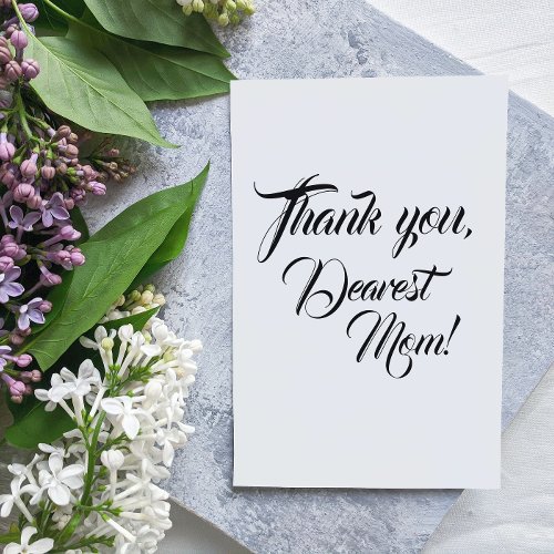 For Mom Wedding Thank You Silver Foil Card