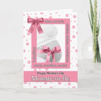 For Mommy To Be On Mother's Day Pink Polkadot Card by SalonOfArt at Zazzle