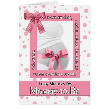 for Mommy to Be on Mother's Day Pink Polkadot Card