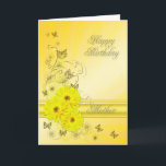 For Mother, birthday card with yellow flowers<br><div class="desc">A gorgeous birthday card with yellow daisy flowers over a vibrant swirling background.</div>