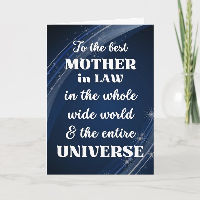 For Mother in Law Mother's Day Stellar Theme Card (Front)