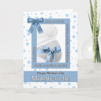 For Mother-to-be On Mother's Day Blue Polkadot Card by SalonOfArt at Zazzle