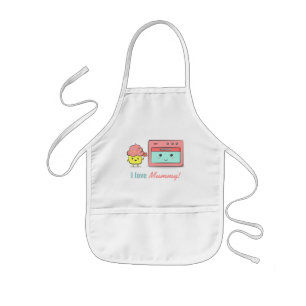 For Mum - Cute cupcake presenting flower to oven Kids' Apron