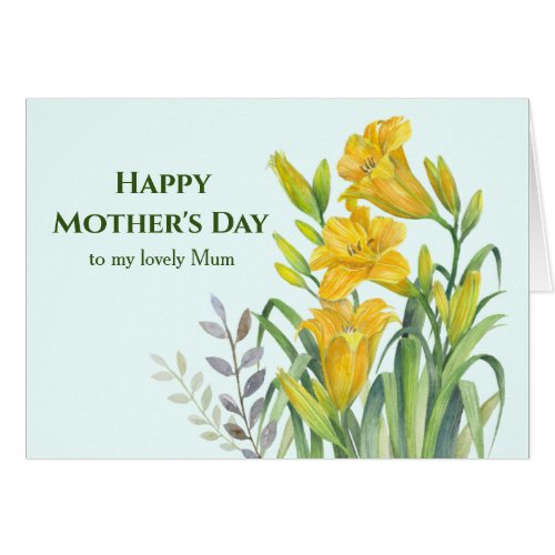 For Mum on Mothers Day Yellow Day Lilies Painting