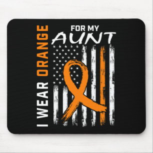 For My Aunt Leukemia Awareness American Flag Graph Mouse Pad