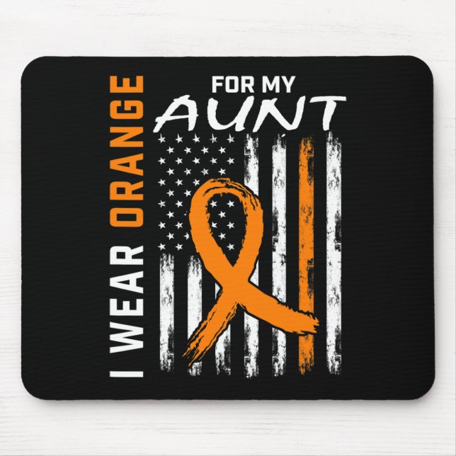 For My Aunt Leukemia Awareness American Flag Graph Mouse Pad (Front)