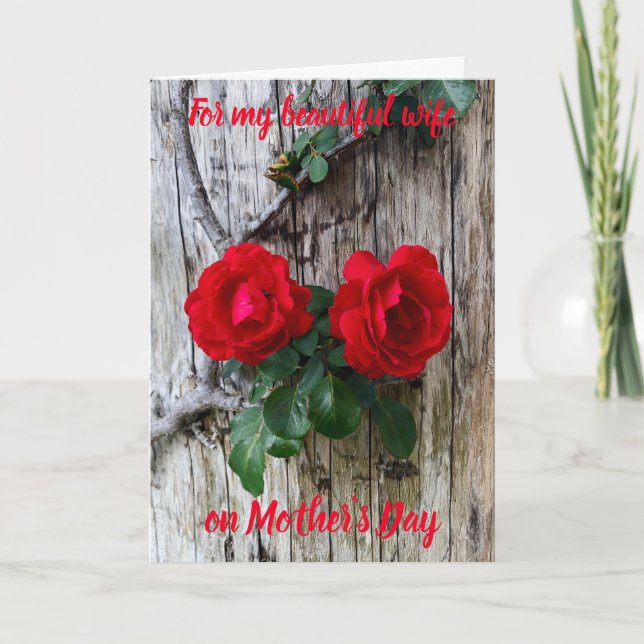 For My Beautiful Wife on Mother's Day Card (Front)
