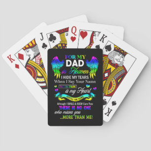 For My Dad In Heaven I Hide My Tears Fathers Day Poker Cards
