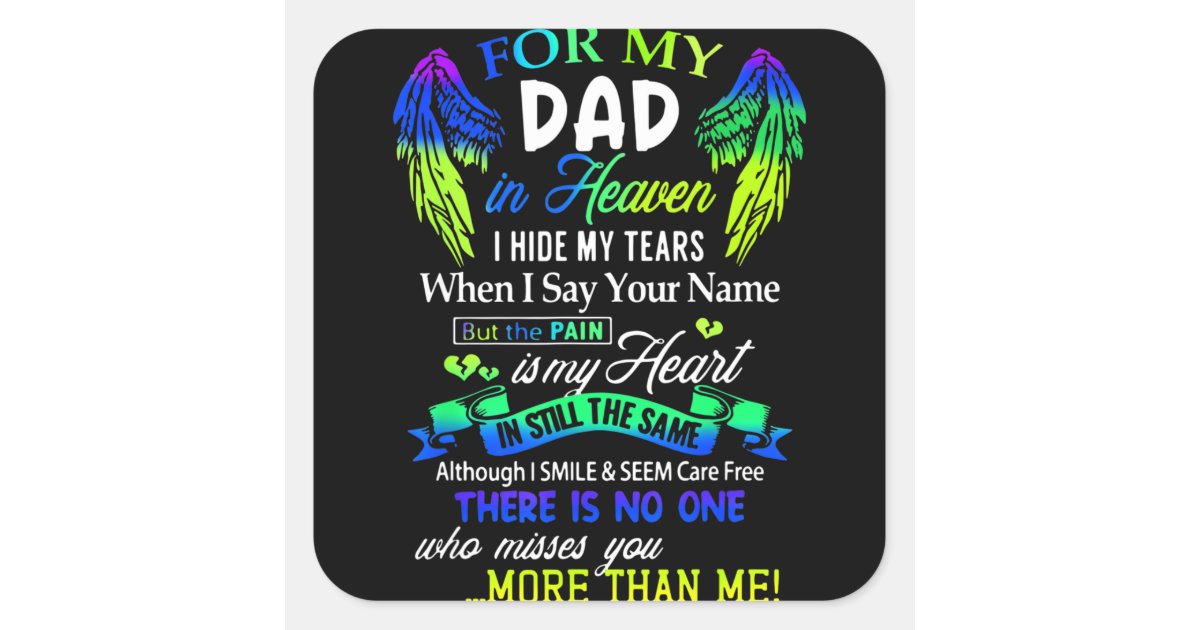 For My Dad In Heaven Square Sticker