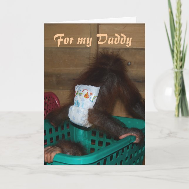 For My Daddy Baby in Diapers Card (Front)