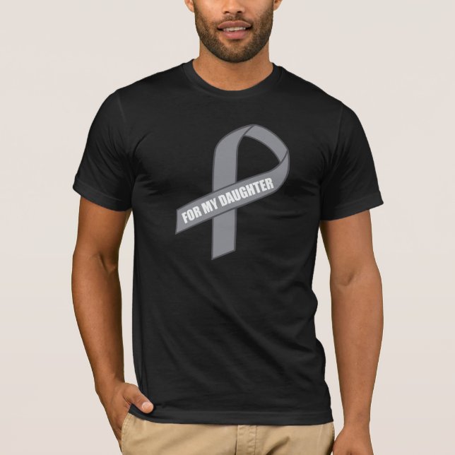 For My Daughter (Gray / Silver Awareness Ribbon) T-Shirt (Front)