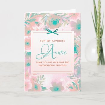 For My Favorite Auntie Mother's Day Card by envisager at Zazzle