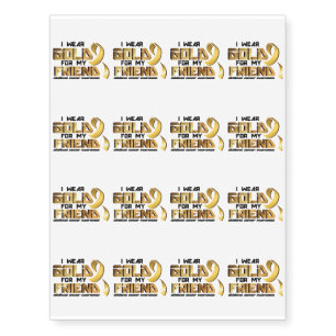 For My Friend Childhood Cancer Awareness Temporary Tattoos
